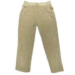 HUNTER & BROWN | Womens XL | Tan Corduroy High Rise Pants | Elastic‎ Waist